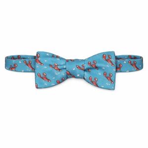 Bird Dog Bay Blie Lobster Print Self-Tie Adjustable Bow Tie